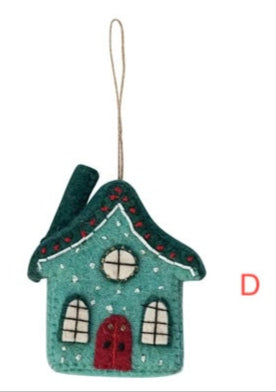 Handmade Wool Felt Ornament – North Pole Village Building, 7.25 in