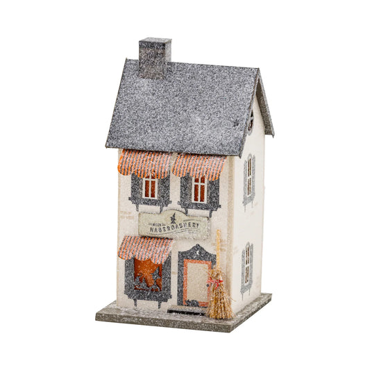 Haunted Village House Decor – Light-Up Miniature Display, 8 in Tall