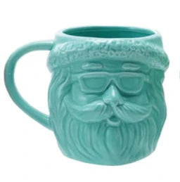 Stoneware Santa Mug – 18 oz Holiday Coffee Cup, 4 in