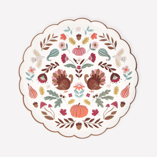 Folk Harvest Paper Plates