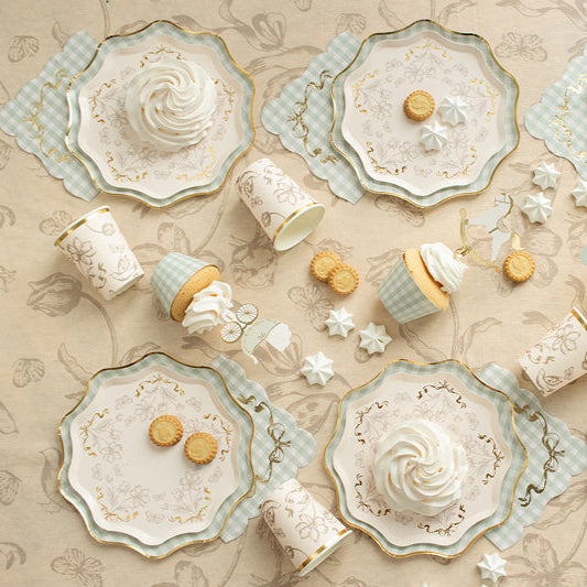 Floral Paper Plates with  Print – 7.9 in Party Plates, Pack of 10