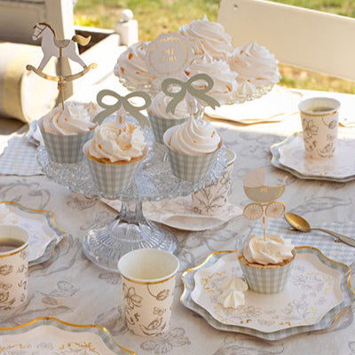 Floral Paper Plates with  Print – 7.9 in Party Plates, Pack of 10