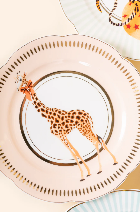 Animal Design Tea Plates – Set of 4, 16 cm Round Ceramic Plates
