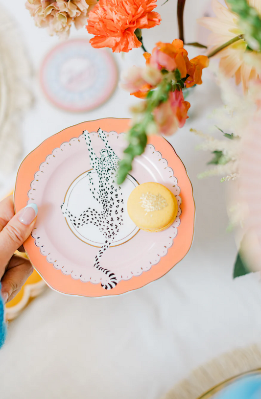 Leopard Design Tea Plate – 16 cm Square Ceramic Plate