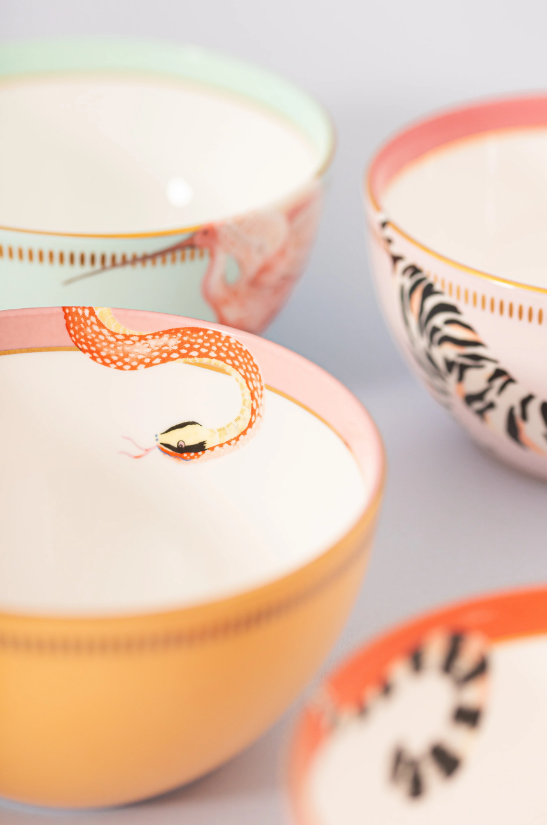 Animal Design Cereal Bowls – Set of 4, Ceramic Bowls