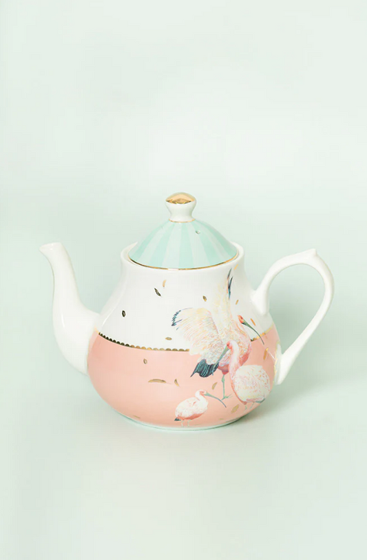 Ibis Design Teapot – Ceramic Teapot with Bird Motif, 1 Litre Capacity