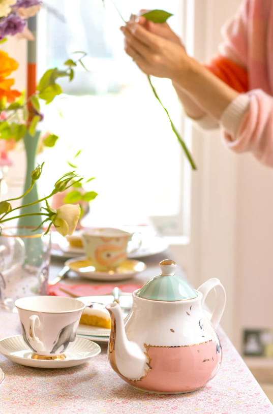 Ibis Design Teapot – Ceramic Teapot with Bird Motif, 1 Litre Capacity