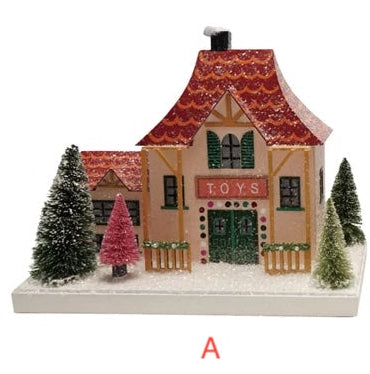 Paper North Pole Village House with LED Light