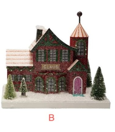 Paper North Pole Village House with LED Light