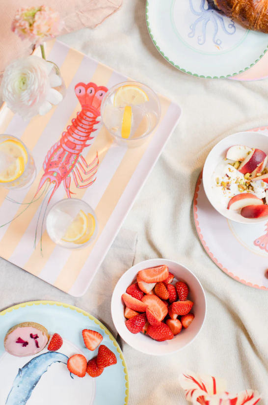 Lobster Design Picnic Tray – Large Melamine Tray, 37×28×2 cm