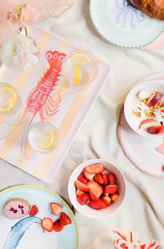 Lobster Design Picnic Tray – Large Melamine Tray, 37×28×2 cm