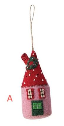 Handmade Wool Felt Ornament – North Pole Village Building, 7.25 in