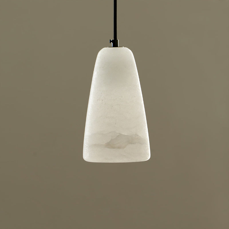 Pendant Ceiling Lamp – Iron and Alabaster Fixture, LED Compatible