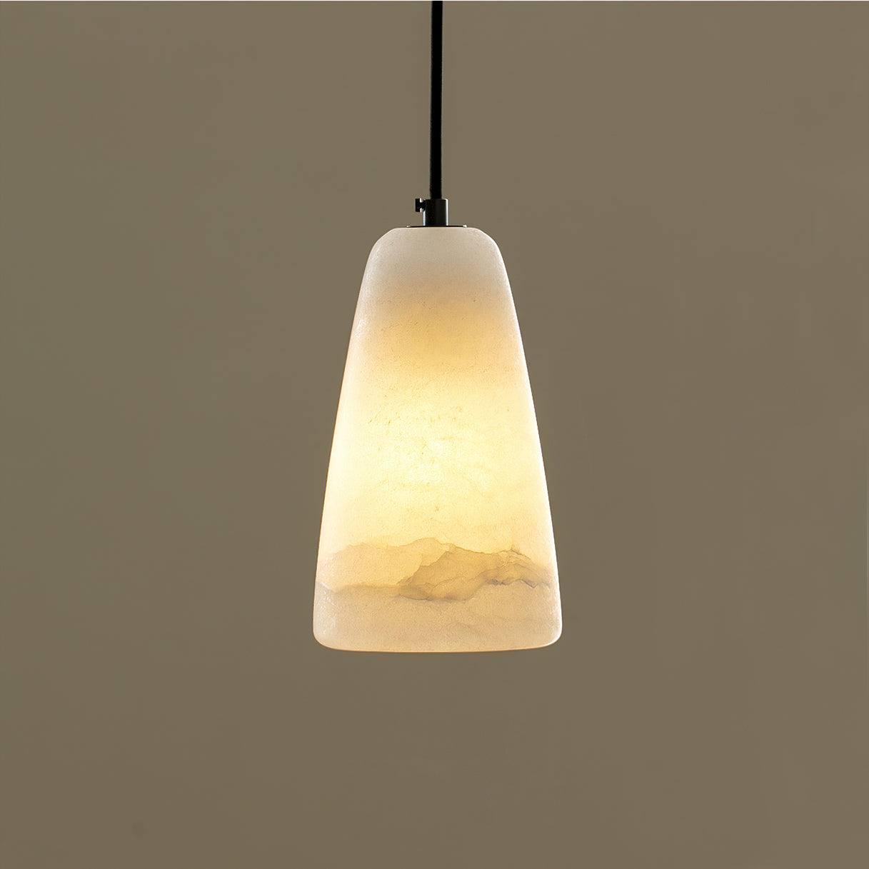 Pendant Ceiling Lamp – Iron and Alabaster Fixture, LED Compatible