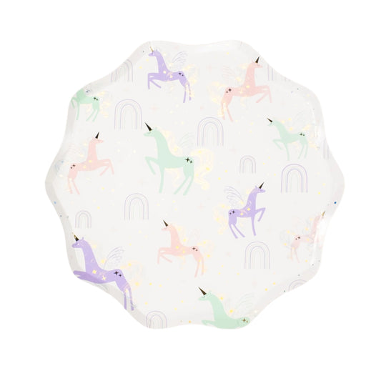 Unicorn Paper Plates with Holographic Foil