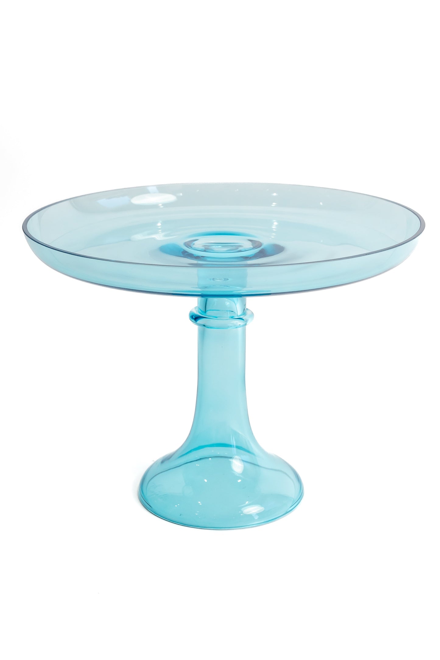Glass Cake Stand – Clear Hand-Blown Glass, 7.5 x 11 in
