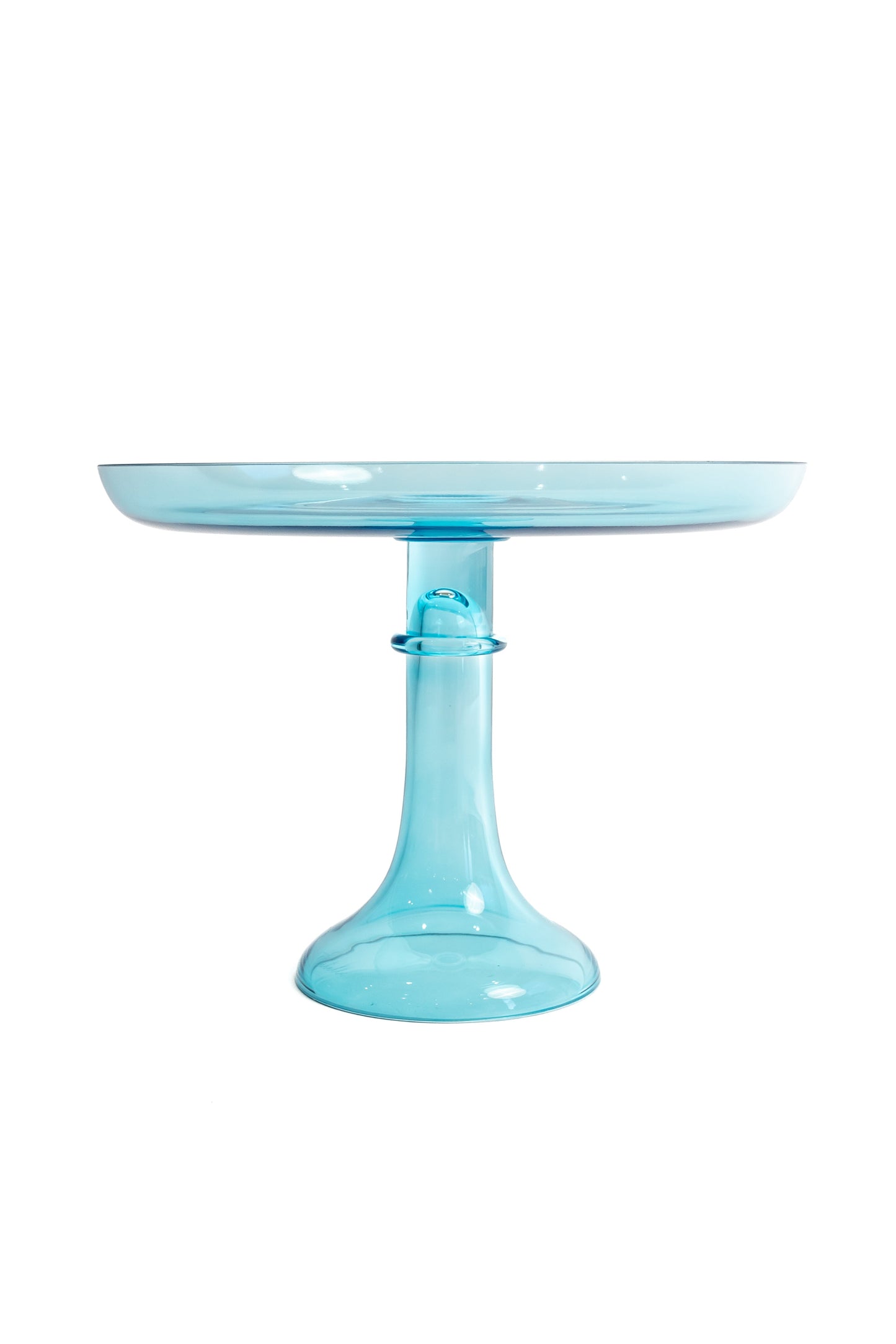 Glass Cake Stand – Clear Hand-Blown Glass, 7.5 x 11 in