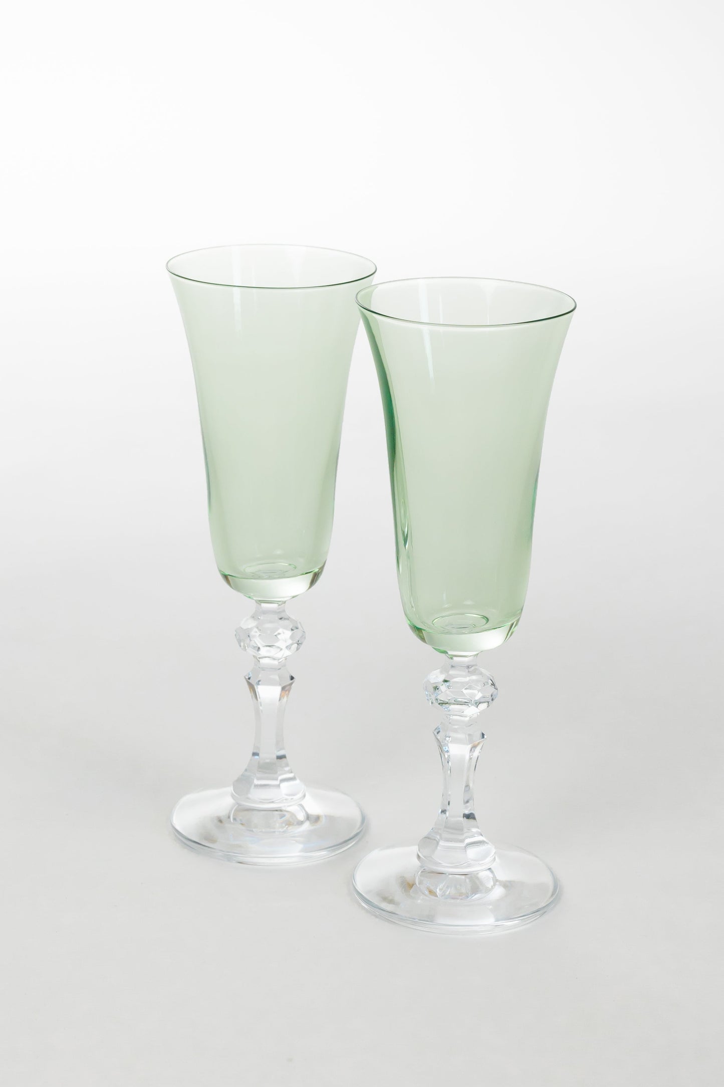 Flute Glasses – Hand-Blown Colored Glass, 5 oz, Set of 2