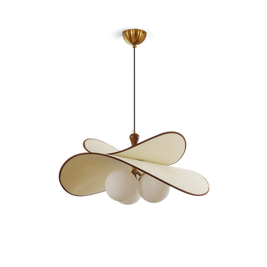 Pendant Ceiling Light – Fabric Petal Shade with Spherical Bulbs, 1-Light or 3-Light