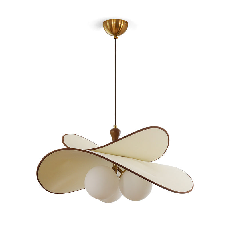 Pendant Ceiling Light – Fabric Petal Shade with Spherical Bulbs, 1-Light or 3-Light