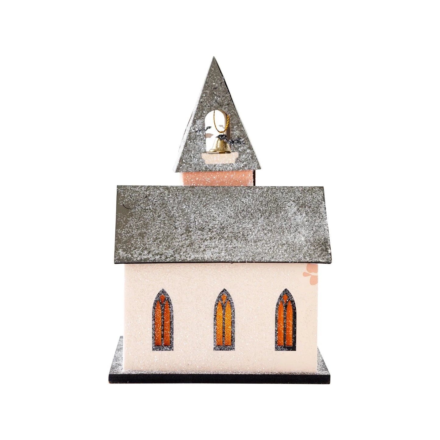 Halloween Village House Decor – Light-Up Church Miniature, 8 in