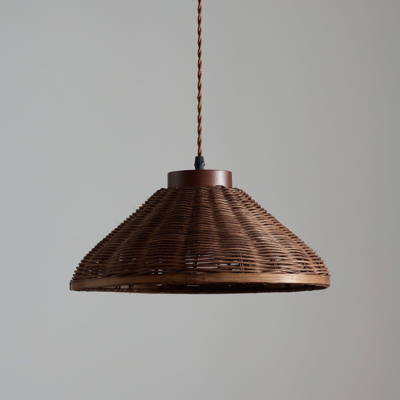 Pendant Ceiling Light – Handwoven Rattan Dome Shade, Multiple Sizes