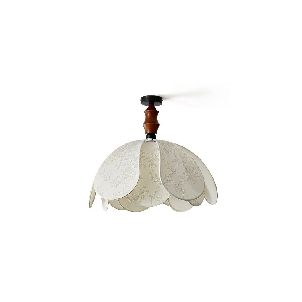 Pendant Ceiling Light – Fabric and Wood Shade, LED Compatible, Multiple Sizes