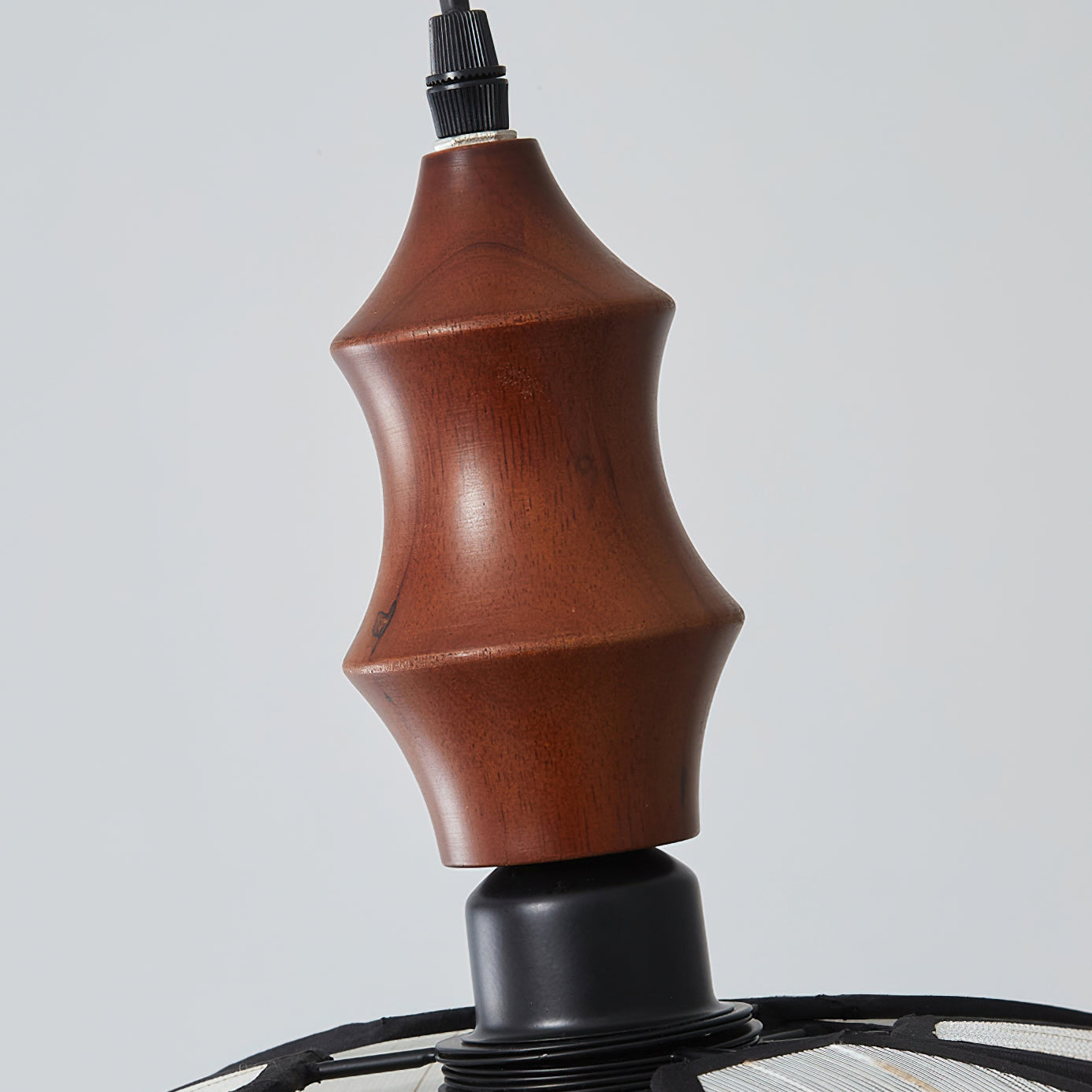 Pendant Ceiling Light – Fabric and Wood Shade, LED Compatible, Multiple Sizes